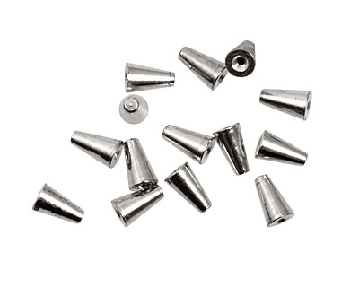 Memory Wire Silver (plated) Cone Endcap 6.4x4mm