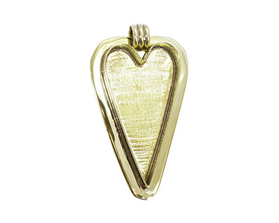Brass Lipped Heart Bezel 29x53mm