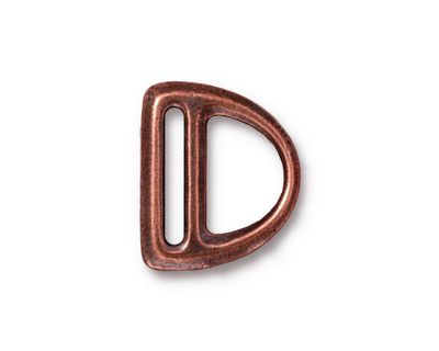 TierraCast Antique Copper (plated) Slotted D Ring 17x20mm