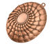 Antique Copper (plated) Oval Scalloped Shell w/Cab Setting Heirloom Locket 48x64mm