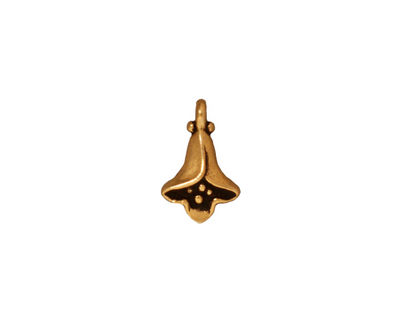 TierraCast Antique Gold (plated) Bell Flower Charm 9x14mm