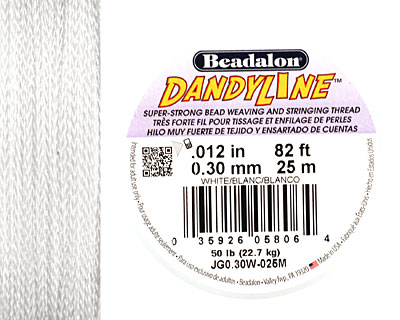 DandyLine White .3mm Thread, 25 meters