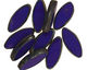 Czech Glass Navy Picasso Horse Eye 18x8mm