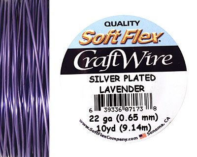 Soft Flex Silver Plated Lavender Craft Wire 22 gauge, 10 yards