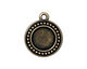 TierraCast Antique Brass (plated) Beaded Round Frame Drop 20x23mm