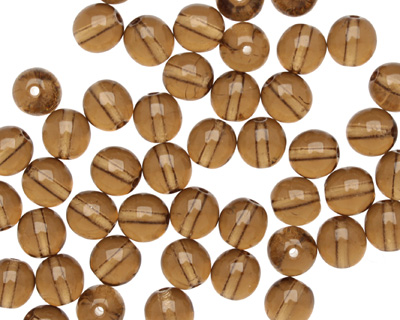 Czech Glass Smoky Topaz Round 6mm