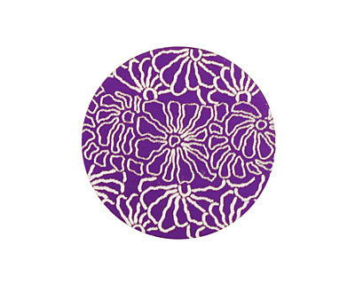 Lillypilly Purple Weathered Daisy Anodized Aluminum Disc 25mm, 24 gauge