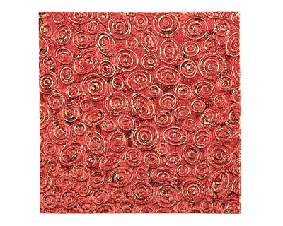 Lillypilly Red Wine Groovy Circles Embossed Patina Copper Sheet 3