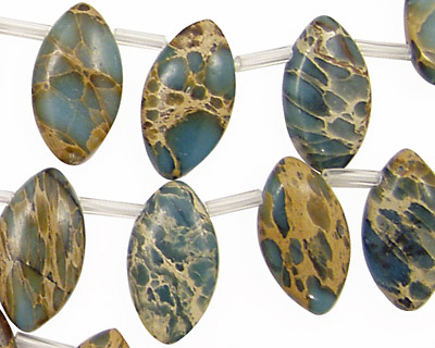 Blue Impression Jasper Spear Drop 10x18mm