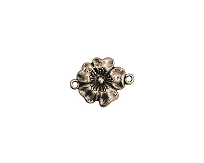 Stampt Antique Pewter (plated) Buttercup Connector 14x11mm