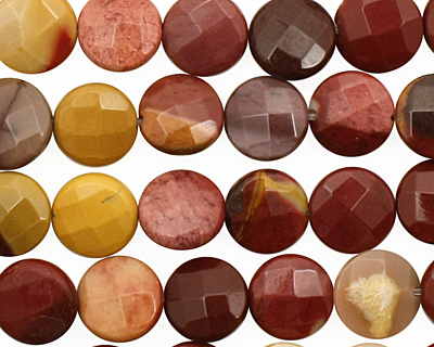 Mookaite Faceted Coin 10mm