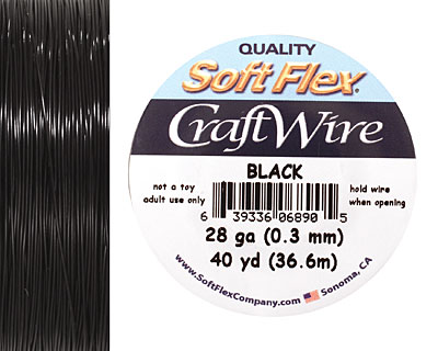 Soft Flex Black Craft Wire 28 gauge, 40 yards
