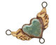 Gaea Ceramic Hand Painted Brick w/ White Free Love Wings Link 49x34mm