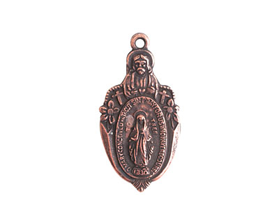 Nunn Design Antique Copper (plated) Herald Medallion 13x27mm