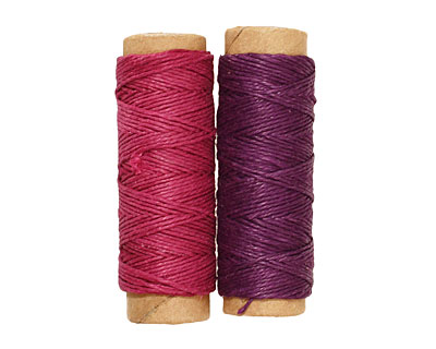 Purple/Dark Pink Hemp Twine 10 lb, 29 ft x 2 colors