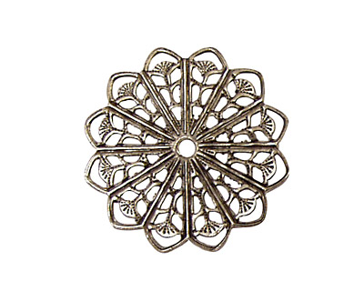 Stampt Antique Pewter (plated) Ginkgo Filigree 27mm