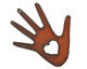 The Lipstick Ranch Rusted Iron Heart Hand Pendant 55x63mm