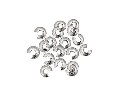 Silver (plated) Crimp Cover 4mm