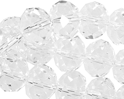 Clear Crystal Faceted Rondelle 14mm