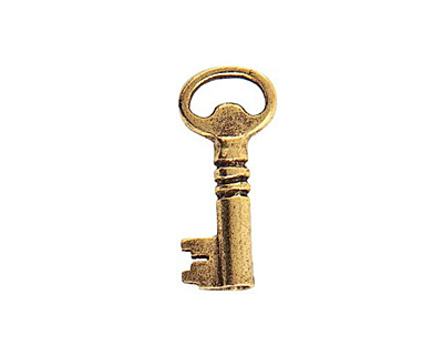 Nunn Design Antique Gold (plated) Key Charm 10x23mm