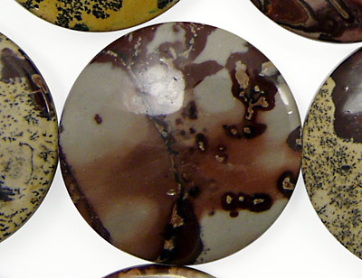 Coffee Bean Jasper Puff Coin 30mm