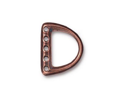 TierraCast Antique Copper (plated) 5 Hole D Ring Link 15x20mm
