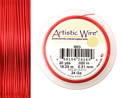 Artistic Wire Red 24 gauge, 20 yards