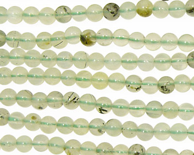 Green Tourmilated Quartz Round 4mm