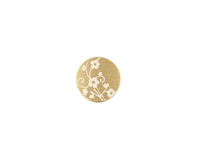 Lillypilly Gold Floral Vine Anodized Aluminum Disc 11mm, 22 gauge