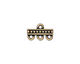TierraCast Antique Brass (plated) Beaded 3-1 Link 15x9mm