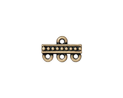 TierraCast Antique Brass (plated) Beaded 3-1 Link 15x9mm