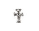 Rustic Charms Sterling Silver Little Rounded Cross w/ Heart Charm 12x17mm