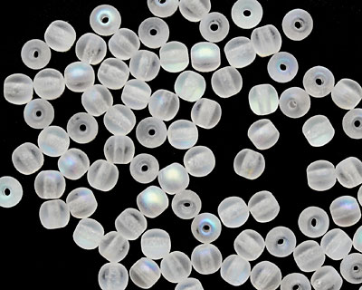 Czech Glass Matte Crystal AB Round 4mm
