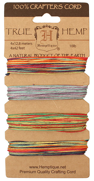 Variegated #2 Hemp Twine 10 lb, 42 ft x 4 colors