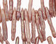 Angel Skin Pink Biwa Stick Top-Drilled 21-36mm