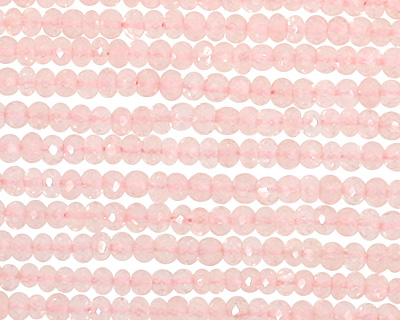 Rose Quartz Faceted Rondelle 3-4mm