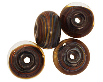 Sea Shore Glass Midnight Rainbow Boro Lampwork Glass 10-13x15-19mm