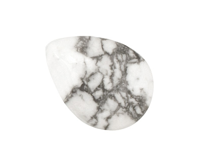 White Howlite Flat Teardrop 22x30mm