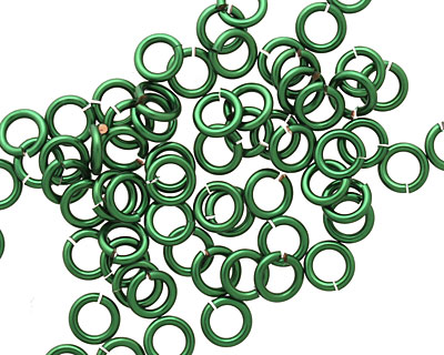 Green Enameled Copper Round Jump Ring 5mm, 18 gauge