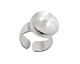 Silver (plated) Adjustable Ring Circle Bezel 17mm