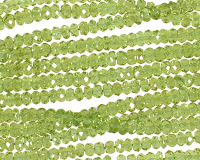 Peridot (A) Faceted Rondelle 4mm