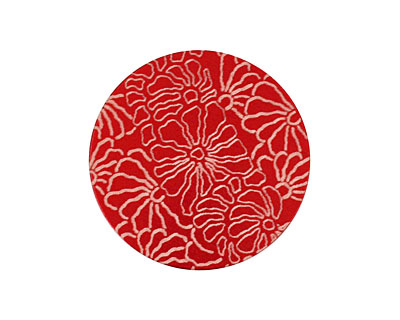 Lillypilly Red Weathered Daisy Anodized Aluminum Disc 25mm, 24 gauge