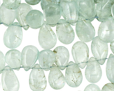 Aquamarine Flat Teardrop 7-9x9-13mm