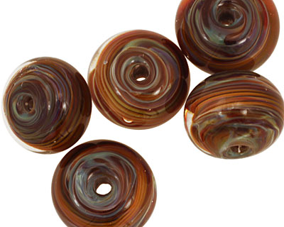 Sea Shore Glass Desert Night Boro Lampwork Glass 10-13x16-18mm