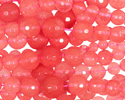 Cherry Quartz Faceted Graduated Round 6-14mm