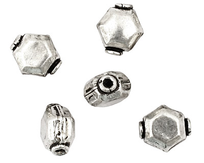 Silver (plated) Hexagon 12x11mm