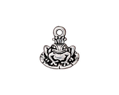TierraCast Antique Silver (plated) Frog Prince Charm 15x16mm