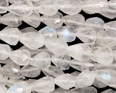 Moonstone (rainbow) Faceted Irregular Teardrop 4-7x4-5mm