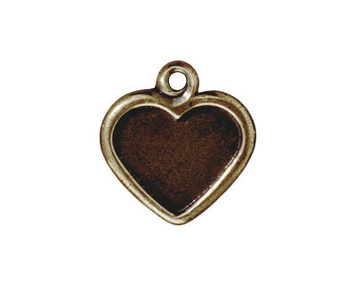 TierraCast Antique Brass (plated) Victorian Heart Frame Pendant 19mm