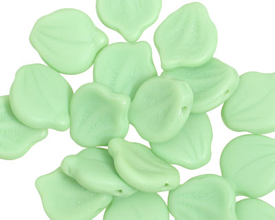 Czech Glass Apple (matte) Curved Leaf 12x14mm